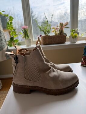 Blowfish Taupe Chelsea Ankle Boots with Side Zip